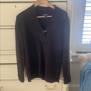 Ralph Lauren Men's Chocolate V-Neck Sweater